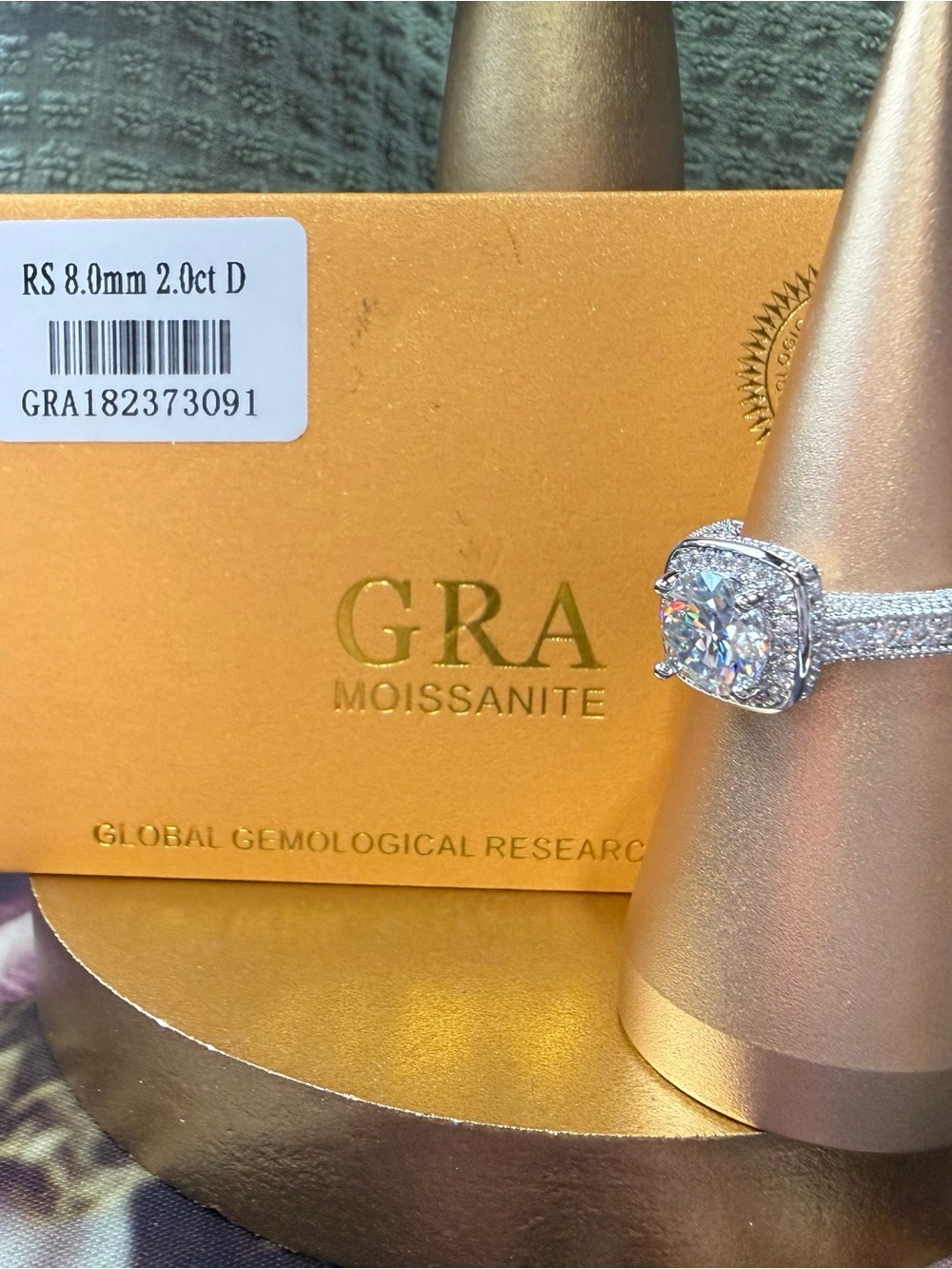 Cushion Halo Ring in White - Picture 2 of 3